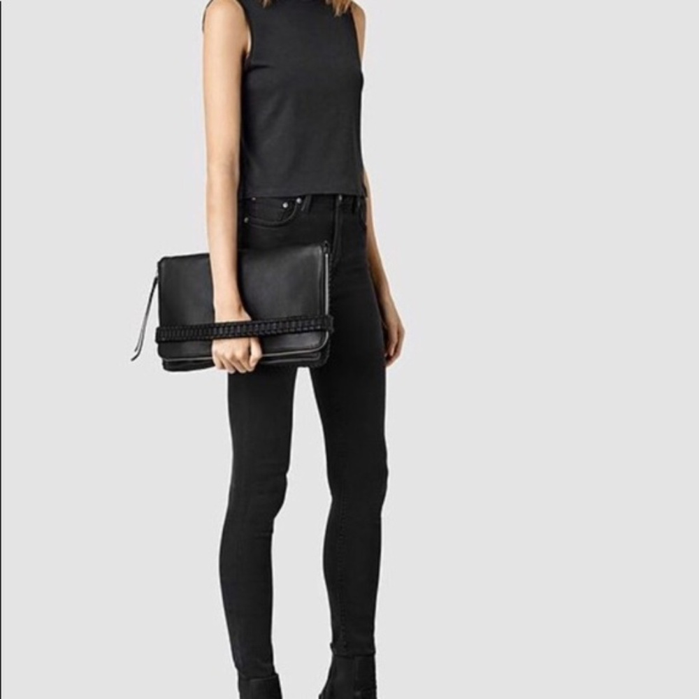 All Saints Black Clutch